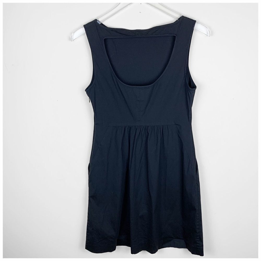 Barney’s Co-Op THEORY LBD Sleeveless Cotton Open Back Dress Gathered 6‎